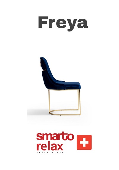 Smarto Relax Freya 2'li Yemek Masası Sandalye Seti - Metal Ayaklı, Mavi Kumaş Mavi Ve Altin Rengi