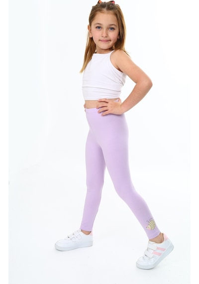 Toontoy Kids Toontoy Kız Çocuk Kirpi Baskılı Tayt Lila