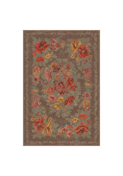 Kartela Halı Karabağ Halı Jüt Taban Dokuma Halı Kahverengi - 100 X 150 Cm