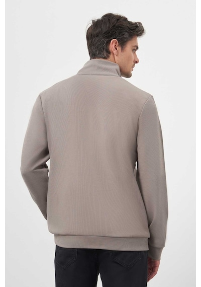 Morven Erkek Gri Fermuarlı Bato Yaka Sweat-shirt 25ks063001100 Gri Gri
