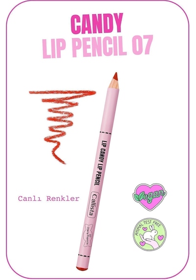Callista Lip Candy Lip Pencil Dudak Kalemi 07 Cherry Popsicle - Kırmızı