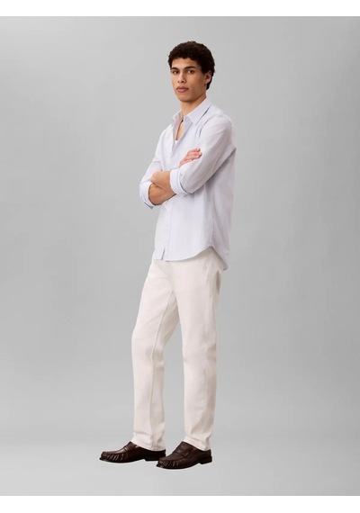 Calvin Klein Classıc Taper Chalk, Asn, 32, 34 Beyaz Erkek Kot Pantolon
