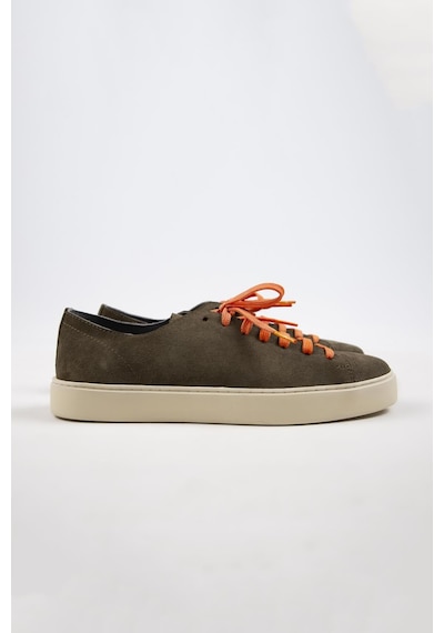 Krahe Ares Erkek Hakiki Deri El Boyamalı Bağcık Ve Iki Yedek Bağcıklı Haki Sneakers 001