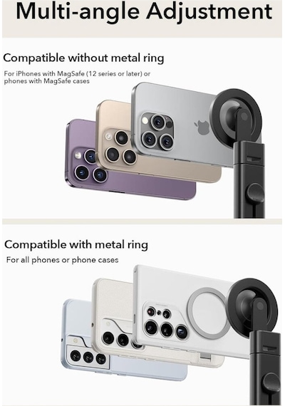 Halolock Manyetik Magsafe Telefon Tutucu Seyahat İçin Evrensel Stand Siyah