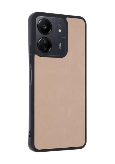 Xiaomi Redmi 13c Uyumlu Kılıf Aras Deri Kapak - Pudra