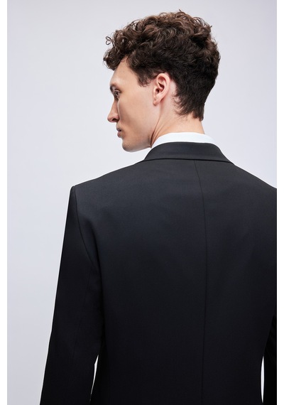Hatemoğlu Siyah Slim Fit Mono Yaka 6 Dr Takım Elbise