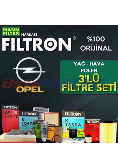 Opel Astra H 1.6 Mann Filtron Filtre Bakım Seti 2004-2013 (495301239)