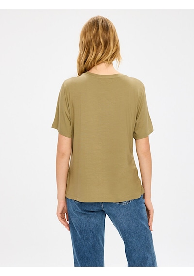 Faik Sönmez Yuvarlak Yaka Kısa Kol T-shirt W27tsh002 Bw27tsh00254 Haki