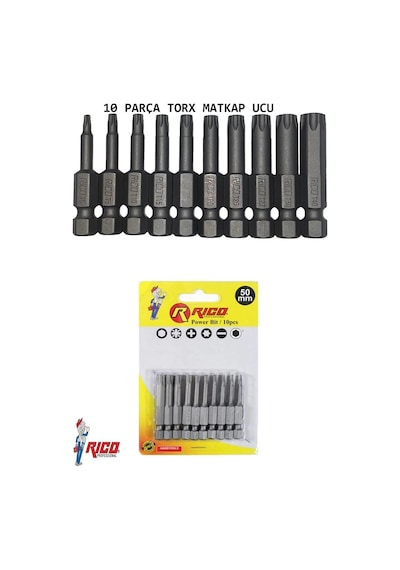 Matkap Uçları Torx Alyan Düz Yıldız 22 Parça 50 Mm Manyetik Mıkna