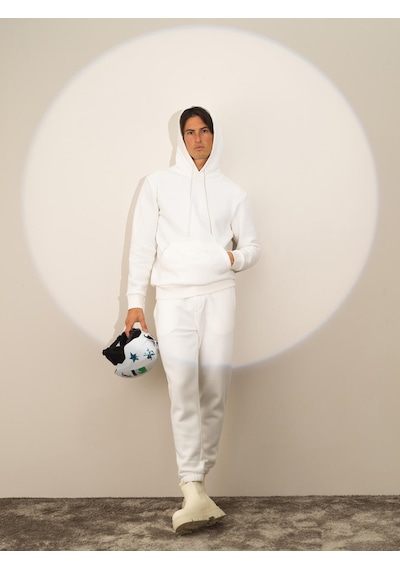 Xint Kırık Beyaz Pamuk Dokulu Regular Fit Sweatshirt 300294