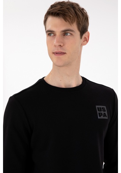 U.S. Polo Assn. Erkek Regular Fit Bisiklet Yaka Siyah Sweatshirt 50293456-VR046