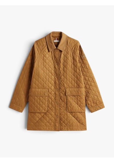 Tommy Hilfiger Padded Nylon Reg Quılted Coat Kadın Kahverengi Parka - Ww0ww46448
