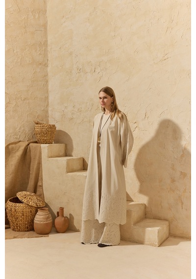 Aker Naturel Brode Detaylı Kimono Naturel Naturel