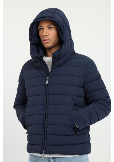 Dufy Erkek Slim Fit Kapüşonlu Lacivert Mont-25293