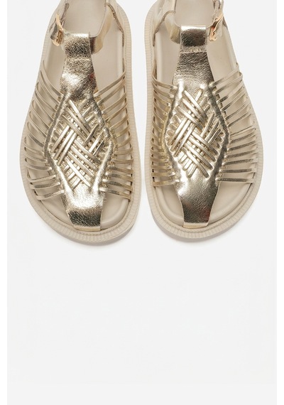 Luvi Shoes Thames Altın Hakiki Deri Kadın Sandalet