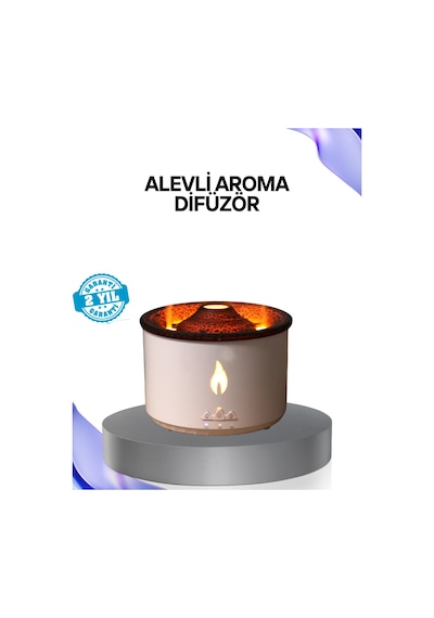 Volkan Efektli Aroma Difüzörü Sessiz Çalışma, Otomatik Kapanma Ve Led Işık