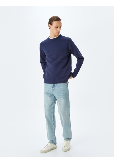 Koton Dikiş Detaylı Şardonlu Pamuklu Basic Bisiklet Yaka Sweatshirt Lacivert 5wam70254mk Lacivert Koton Dikiş Detaylı Şardonlu Pamuklu Basic Bisiklet Yaka Sweatshirt Lacivert 5wam70254mk Lacivert