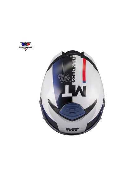 Mt Helmets Thunder 4 Sv Waves A17 Parlak Kapalı Kask Beyaz