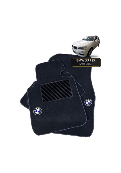 Oto Halı Paspas Seti Bmw X3 F25 2011 2017 Uyumlu Sport Kaymaz & Şık Tasarım - Siyah Logolu - Tasarım 15