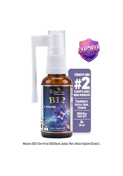 B12 Sprey 1500 Mcg Yüksek Emilim Enerji Ve Odak Desteği 20 Ml