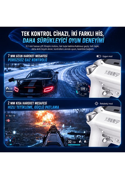 Beitong KP50 Hall Effect LCD Ekranlı Kablosuz Beyaz Gamepad