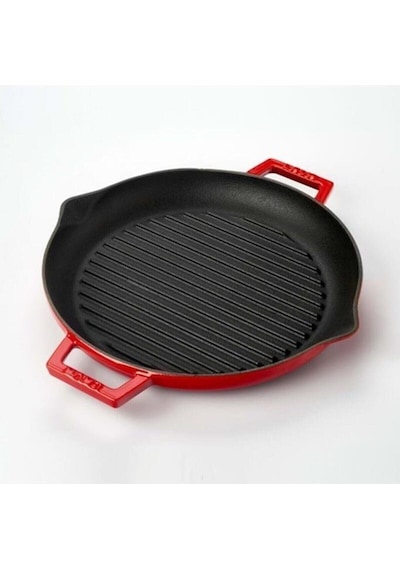 LAVA YUVARLAK GRİLL TAVA ÇAP 26 CM KIRMIZI