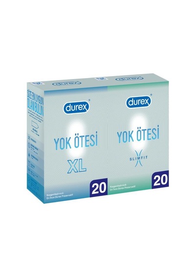 Durex Yok Ötesi XL 20'li + Slim Fit İnce Prezervatif 20'li