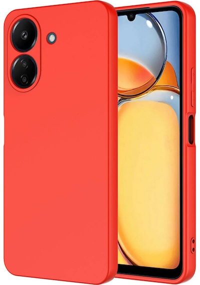 Forzacase Xiaomi Redmi 13c İle Uyumlu Liquid Serisi İçi Kadife Lansman Silikon Kılıf Kırmızı