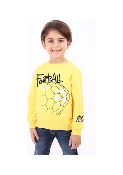 Toontoy Kids Toontoy Erkek Çocuk Football Baskılı Sweatshirt Sarı