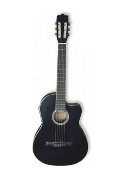Ashton Cg44Ceq Bk Elektro Klasik Gitar