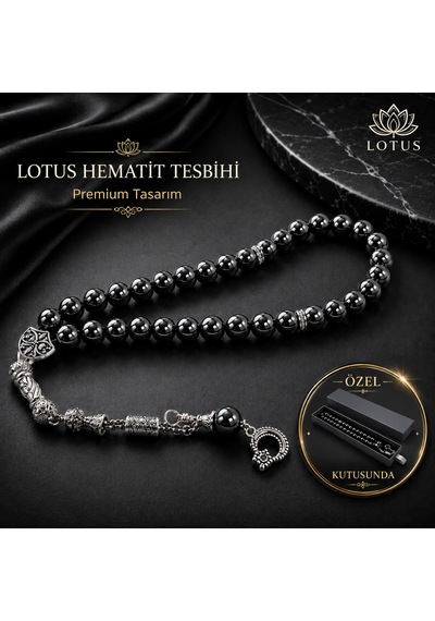 Dark Noble Ultra Premium Tesbih Kalın Taneli Hematit Erkek Tesbihi Gümüş