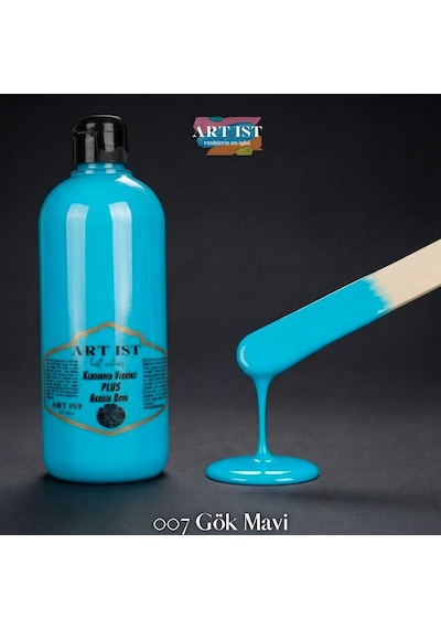Kendinden Vernikli Plus Vernikli Akrilik Boyalar - 007 Gök Mavi Ahşap, Taş Tozu, Hobi, Dıy