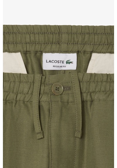 Lacoste Mens Reguler Fit Linen Blend Shorts Erkek Keten Şort Haki