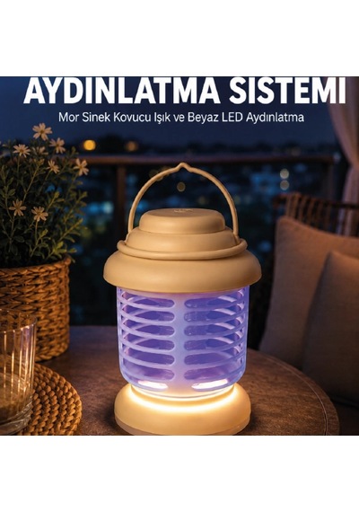 Çift Renkli Led Aydınlatmalı Taşınabilir Sinek Kovucu Lamba