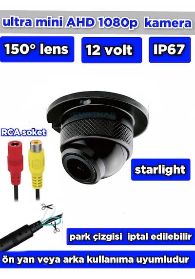 1 Adet Ultra Mini Ahd 1080p Kamera 150'' Geniş Açılı Lens 12 V