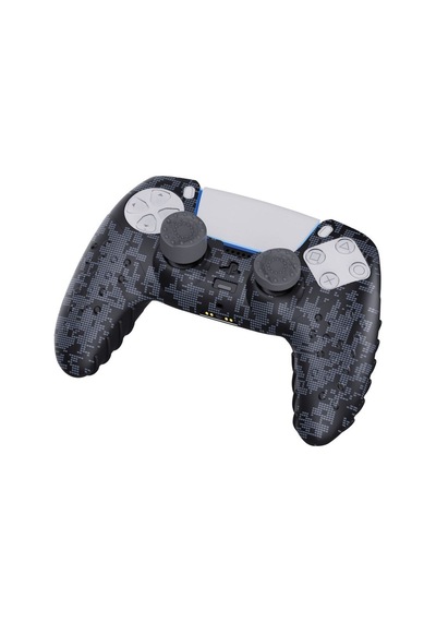 Ps5 Dijital Kamuflaj Silikon Koruyucu Kılıf Ve Analog Koruyucu Siyah Kamo