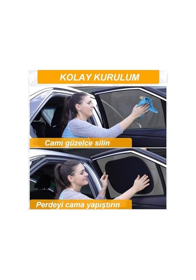 Araç Arka Yan Cam Güneşlik Vantuzlu Oto Perde Seti Araç Perdesi 2 Adet 22706548