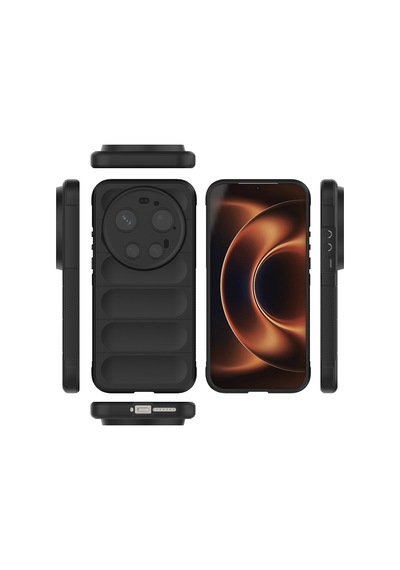 Adige Xiaomi 17 Ultra Kılıf Etnik Optimum Oyuk Desenli Silikon Siyah