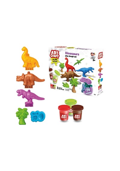 03996 Art Craft Dinozorlar Hamur Set 168 Gr -fentoys Çok Renkli