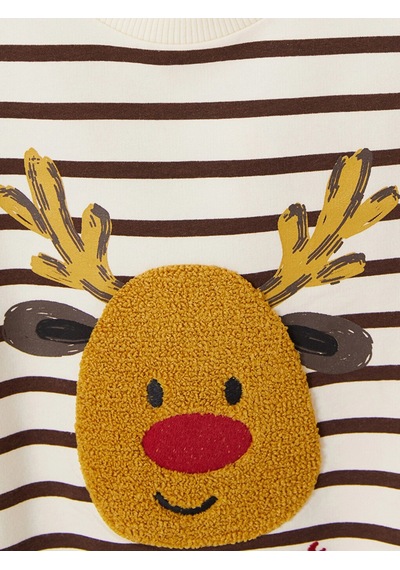LC Waikiki Lcw Baby Kahverengi Yılbaşı Temalı Erkek Bebek Takım Brown Strıped