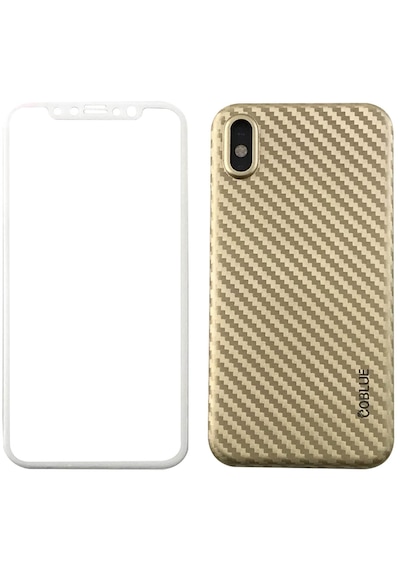 Nettech Apple Uyumlu iPhone X Arka Koruma Arka Koruma Kılıf - Gold Gold