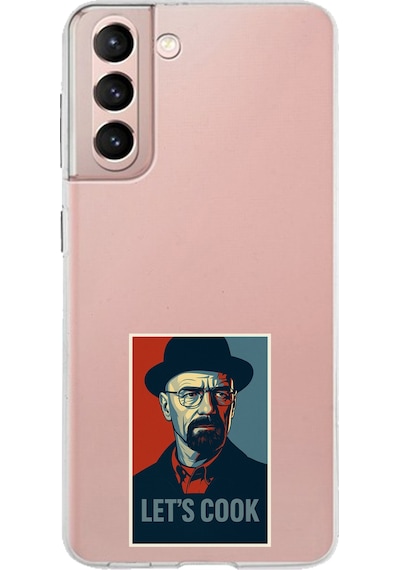 Samsung Galaxy S21 Uyumlu Lets Cook Afiş Baskılı Silikon Kılıf Renkli