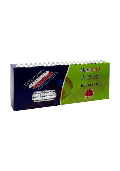 Mapibind 10 MM Plastik Spiral Beyaz 100'lü