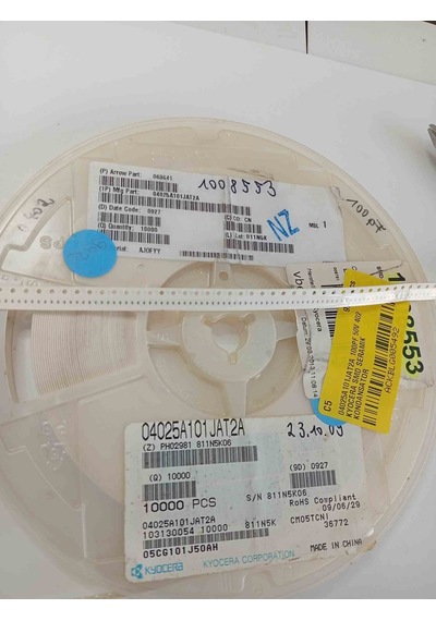 04025a101jat2a 100pf 50v 402 Kyocera Smd Seramik Kondansatör 700 Adet