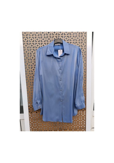 Çınar Boutique Rahat Kalıp Işıltılı Gömlek-mavi - Xxl Mavi Mavi