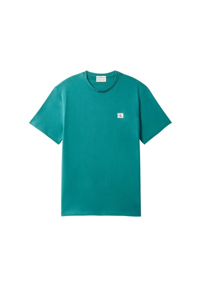 Calvin Klein Ss Badge 30s Jersey, 8zu Yeşil Erkek T-shirt