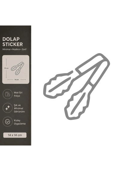 Meyve Soyacağı Mat Gri Dekoratif Folyo Sticker 14x14 Cm