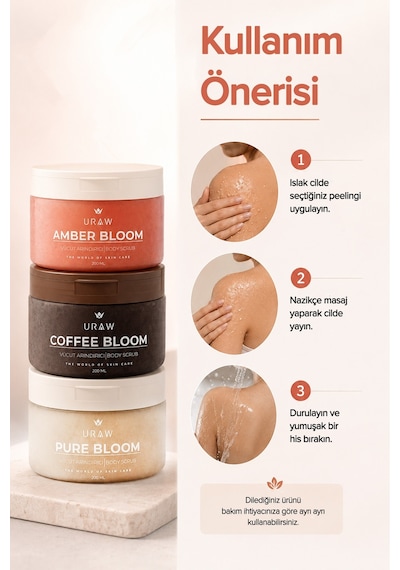 Bloom Vücut Peeling Seti 3'lü
