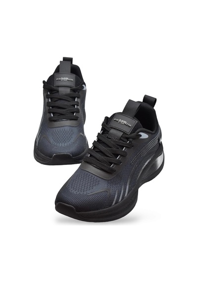 Papatay 241-1626 Tam Ortopedik Taban Günlük Unisex Spor Ayakkabı Yazlık Fileli Siyah