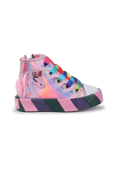 Kiko Kids Unicorn Fermuarlı Kız Çocuk Spor Ayakkabı Gümüş